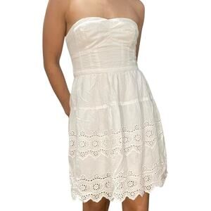 NWT American Eagle White Eyelet Mini Dress Removable Straps Women's 4